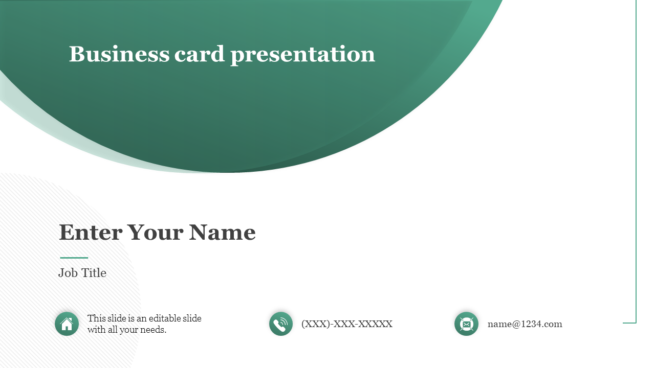 Business card presentation